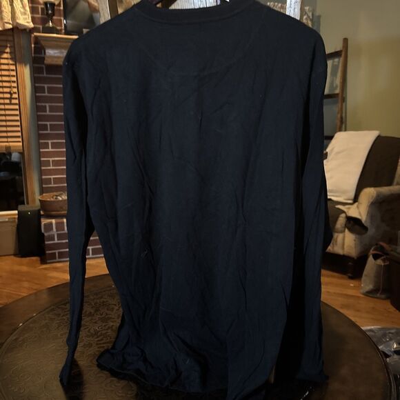 Chereskin Men's XL Black Long Sleeve Henley Shirt Vintage - Picture 4 of 5